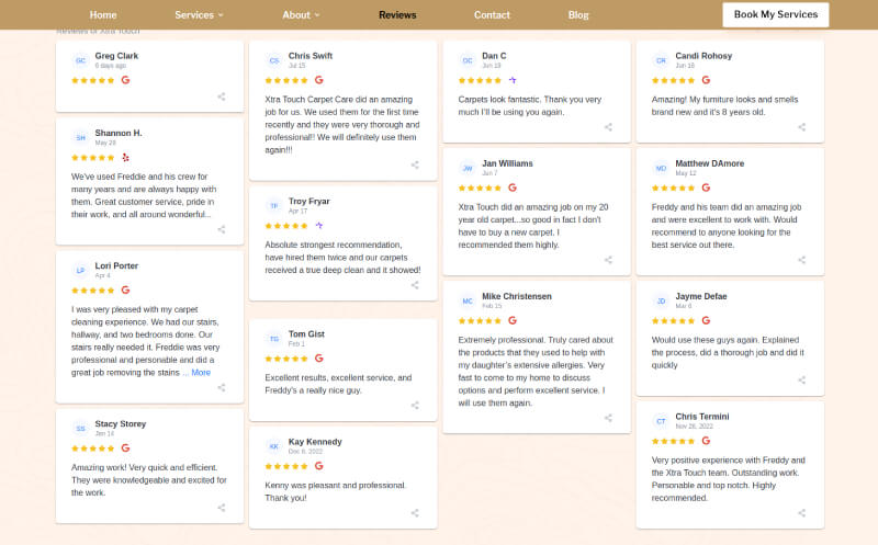 Online Reviews and Testimonials